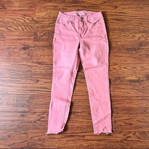 Seven Pink Raw Hem Skinny Jeans Size 6